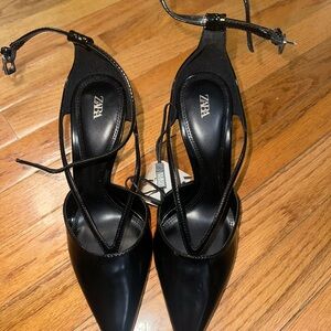 Zara Black Strappy Heels